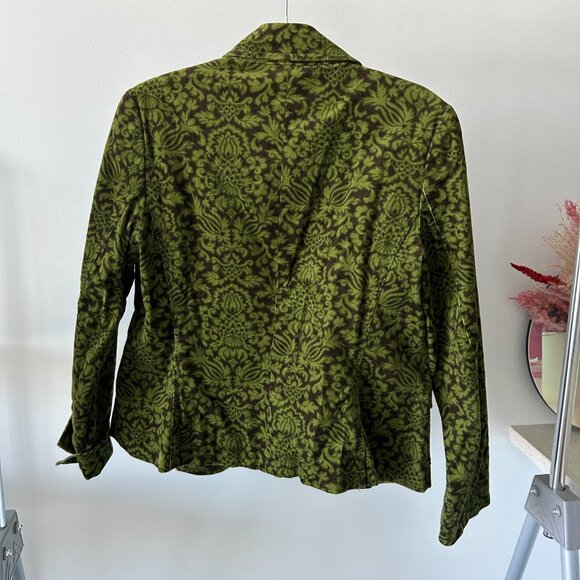 Talbots Green And Brown Damask Pattern Blazer - Picture 3 of 4